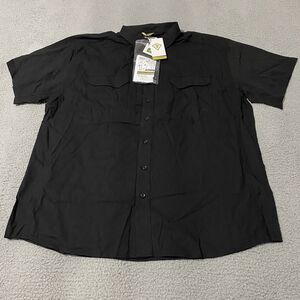 First Tactical V2 Shirt Men 2XL XXL Black Button Ripstop Short Sleeve Teflon NEW